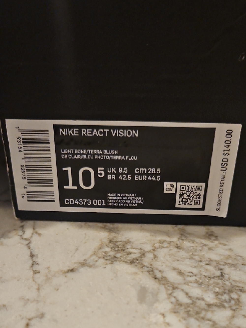 Nike Men's React Vision Sneakers with Blue, Pink and Cream Accents - Picture 6 of 8